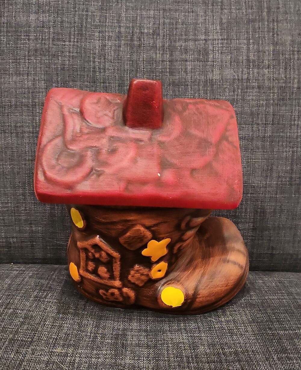 Vintage Ceramic Shoe House Cookie Jar
